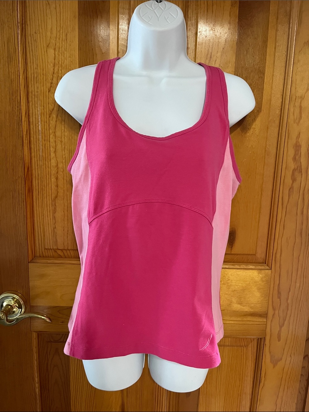 exertek Two-Tone Fuchsia and Light Pink Scoop Tank